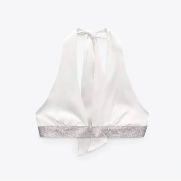 New Zara Rhinestone Halter Top - Picture 6 of 9